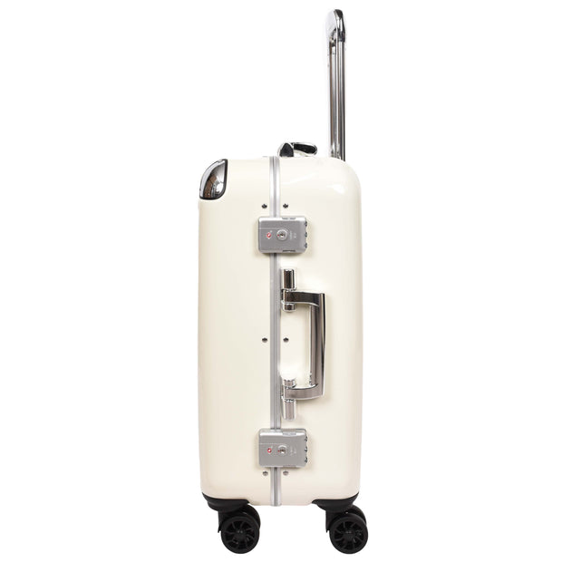 Premium Luggage Metal Frame Hard Side Spinner 8 Wheels TSA Latch PC Shell Suitcases Elite Beige small-3