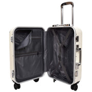 Premium Luggage Metal Frame Hard Side Spinner 8 Wheels TSA Latch PC Shell Suitcases Elite Beige small-2