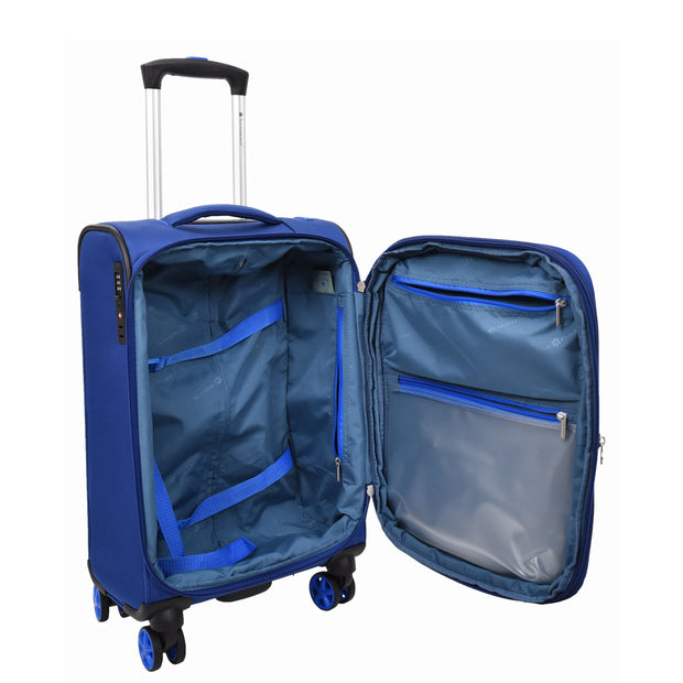 Dual 4 Wheel Soft Suitcases Lightweight Expandable Luggage TSA Lock Travel Bags Trivial Navy small-3