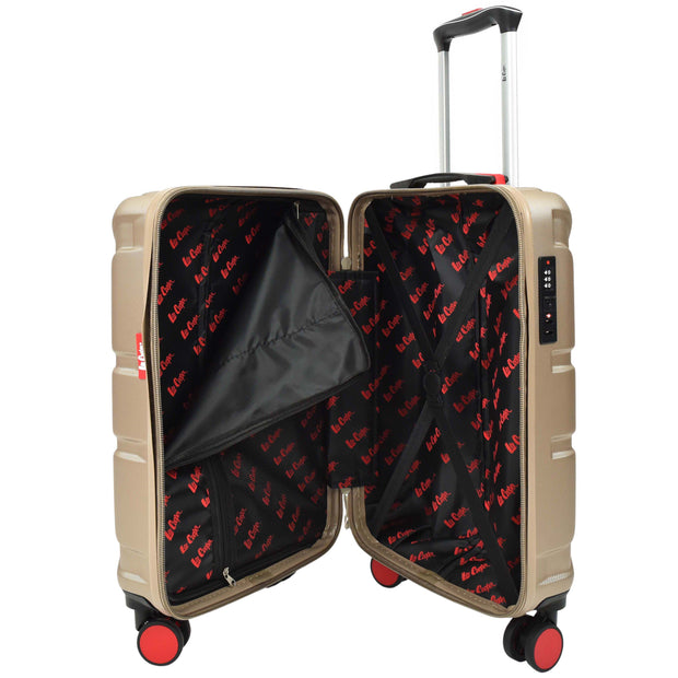British Union Flag Pattern 8 Wheel Luggage Lightweight Hard Shell Suitcase AC311 Taupe