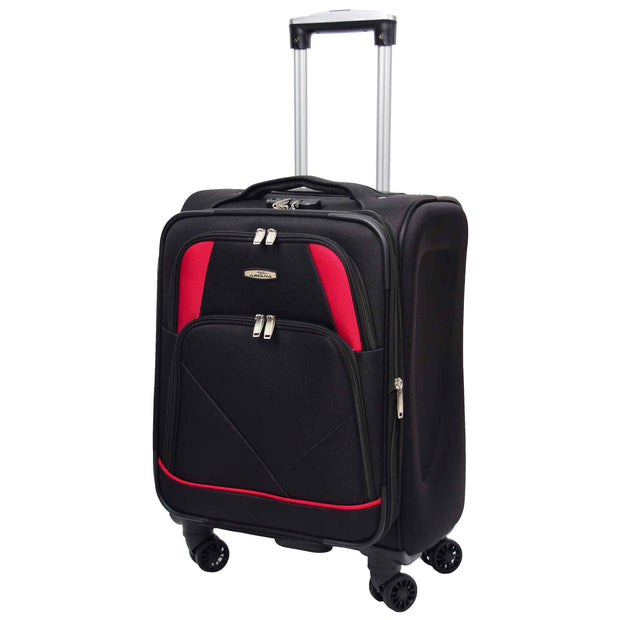Expandable Four Wheel Soft Suitcase Luggage York Black 18