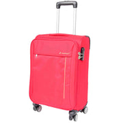 Lightweight 4 Wheel Luggage Expandable Soft Venus Red 12