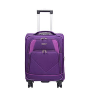 Expandable Four Wheel Soft Suitcase Luggage York Purple 19