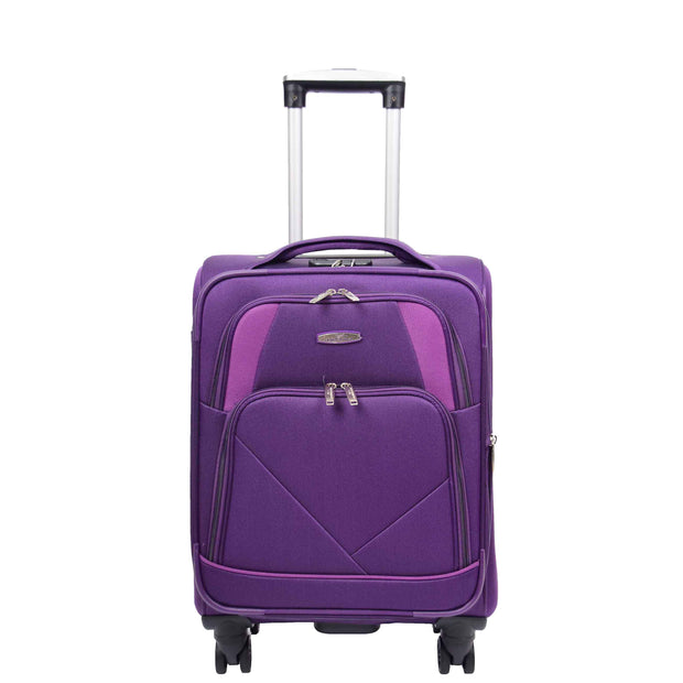 Expandable Four Wheel Soft Suitcase Luggage York Purple 19