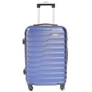 Cabin Size 4 Wheel Suitcase ABS Lightweight Luggage Travel Bag Stargate Navy