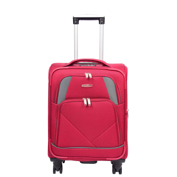 Expandable Four Wheel Soft Suitcase Luggage York Red 20