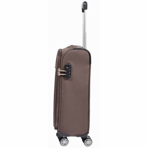 Lightweight 4 Wheel Luggage Expandable Soft Venus Brown 13