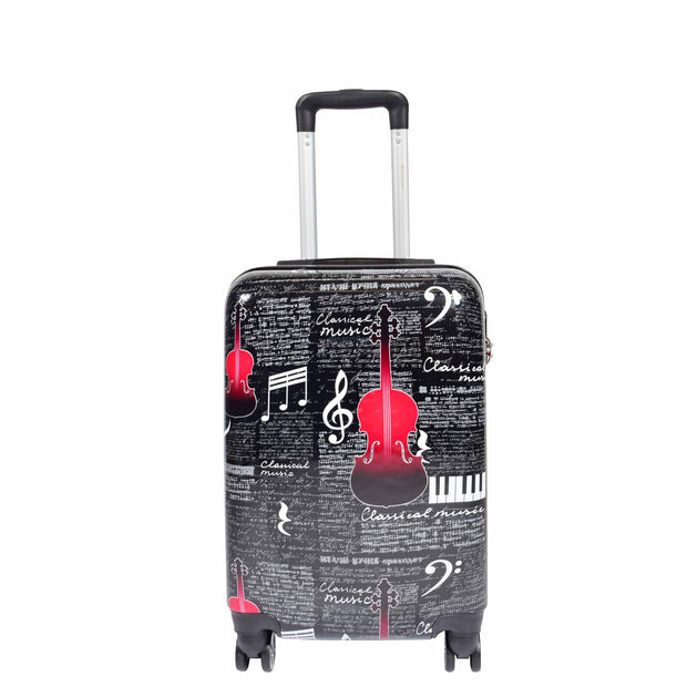 Dual 4 Wheel Luggage Hard Shell Music Print BELMORE 13