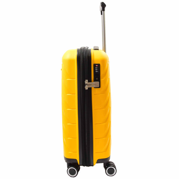 Strong 8 Wheel Hard Shell PP Luggage Expandable Suitcase Travel Bags Orion Yellow