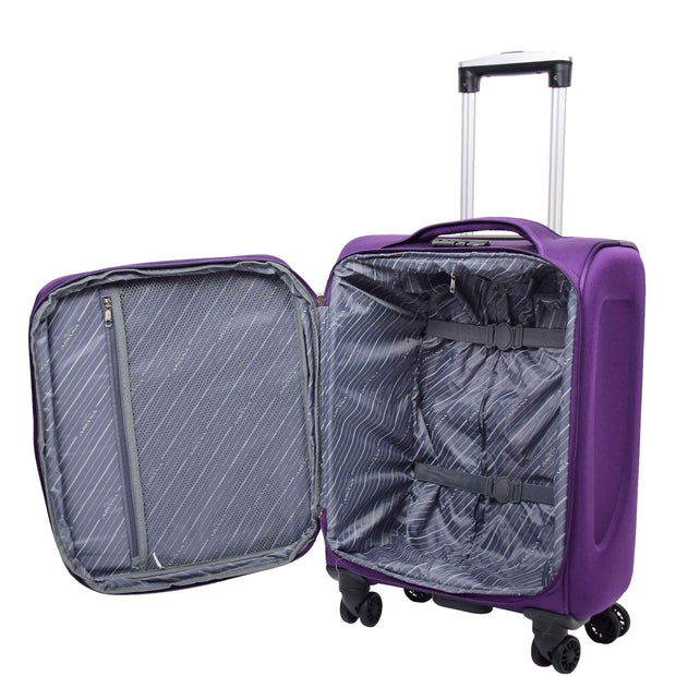 Expandable Four Wheel Soft Suitcase Luggage York Purple 22