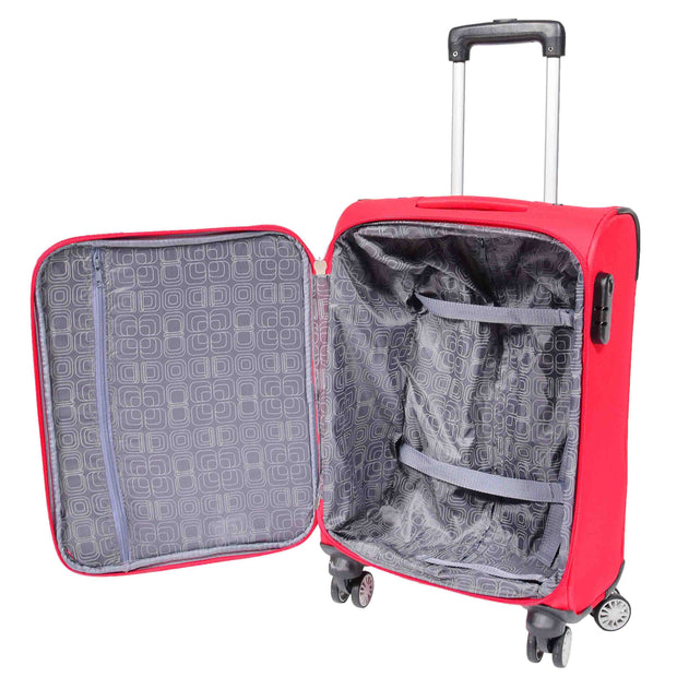 Lightweight 4 Wheel Luggage Expandable Soft Venus Red 15