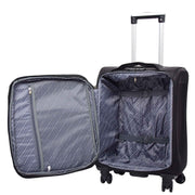 Expandable Four Wheel Soft Suitcase Luggage York Black 22