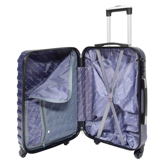 Robust 4 Wheel Suitcases ABS Navy Lightweight Digit Lock Luggage Travel Bags Stargate
