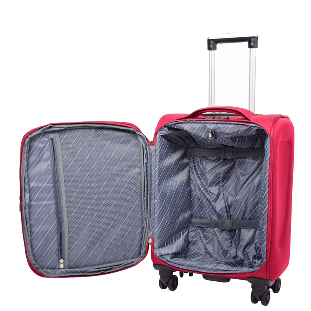 Expandable Four Wheel Soft Suitcase Luggage York Red 23