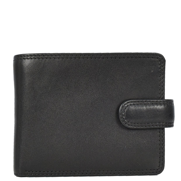 Genuine Leather Bifold Wallet, RFID-Blocking with Gift Box, Cards Coins Notes ID Photo Organisation Miles Black