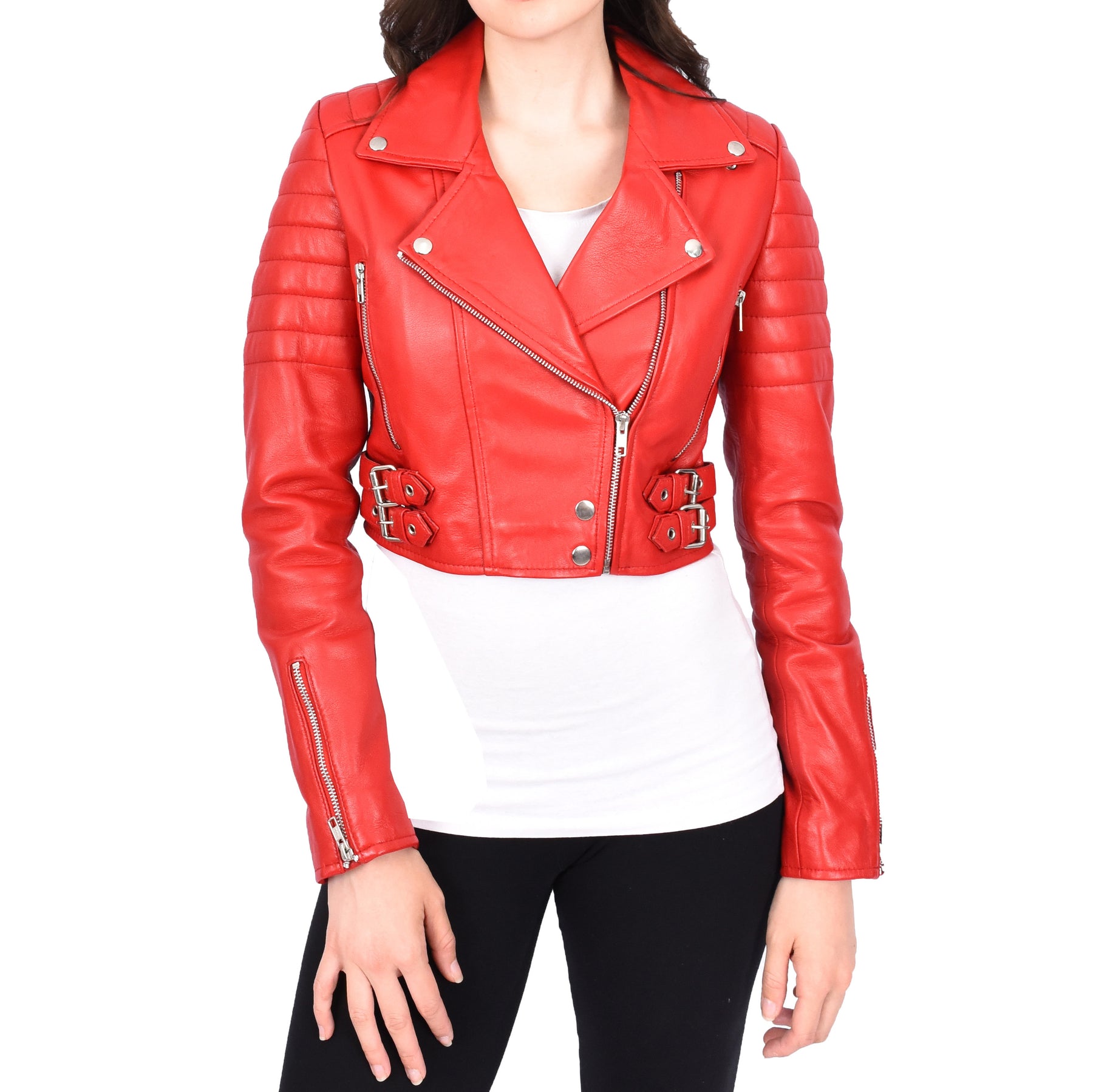 ジャケット・アウター THEREDTHREAD S leather jacket cropped THEREDTHREAD / ザレッドスレッド】S leather jacket cropped