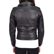 Womens Cowhide Black Biker Jacket Tough Heavy Duty Leather Brando Style Kira