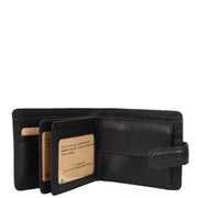Genuine Leather Bifold Wallet, RFID-Blocking with Gift Box, Cards Coins Notes ID Photo Organisation Miles Black