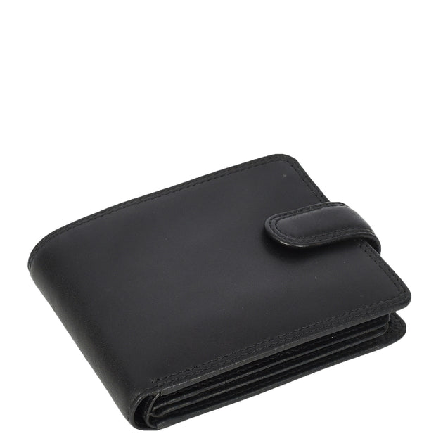 Genuine Leather Bifold Wallet, RFID-Blocking with Gift Box, Cards Coins Notes ID Photo Organisation Miles Black