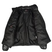 Men's Black Quilted Leather Puffer Jacket With Removable Hood, Fully Padded Winter Coat Archie
