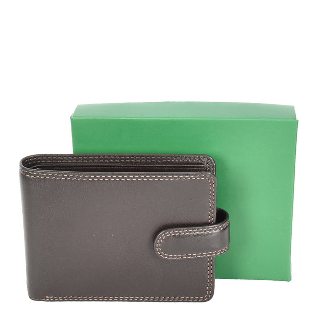 Genuine Leather Bifold Wallet, RFID-Blocking with Gift Box, Cards Coins Notes ID Photo Organisation Miles Brown
