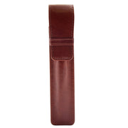 Genuine Leather Pen Cover Fountain Ball Pen Holder Case Quill Brown