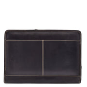 Black Leather Folio Bag A4 Document Underarm Portfolio Case - Stanford 3