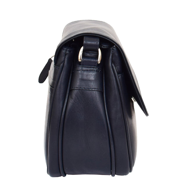 Womens Real Soft Leather Shoulder Bag Casual Cross Body Handbag Jazz Navy-3