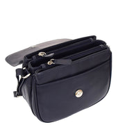 Womens Real Soft Leather Shoulder Bag Casual Cross Body Handbag Jazz Navy-5