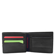 Mens Leather Wallet Bifold Black RFID Safe Coins ID Notes Credit Card Slots Geno