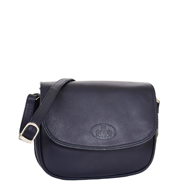 Womens Real Soft Leather Shoulder Bag Casual Cross Body Handbag Jazz Navy-1