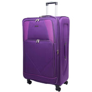 Expandable Four Wheel Soft Suitcase Luggage York Purple 3
