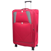 Expandable Four Wheel Soft Suitcase Luggage York Red 3
