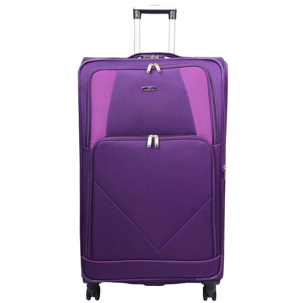 Expandable Four Wheel Soft Suitcase Luggage York Purple 4