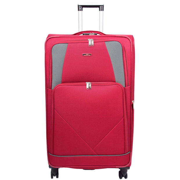 Expandable Four Wheel Soft Suitcase Luggage York Red 4