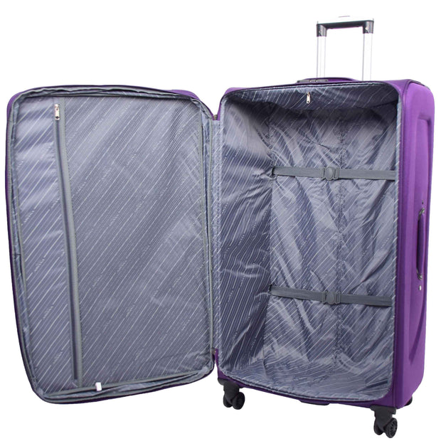 Expandable Four Wheel Soft Suitcase Luggage York Purple 7