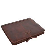 Luxury Leather Ring Binder Folio Document File Case Percy Tan