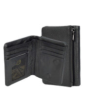 Mens Real Leather Bi-Fold Slim Wallet Coins Cards Banknotes Classic Style A162 Black