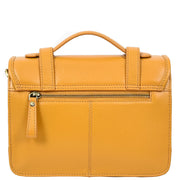 Woman's Leather Crossbody Satchel Handbag, Top Handle Purse with Gold Hardware Fallon