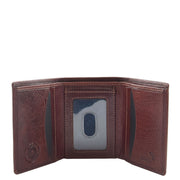 Mens Brown Leather Trifold Wallet RFID Blocking ID Credit Cards Banknotes Boxed A60