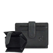 Premium Leather Credit Card Holder Accordion Style Multi-Card Slots Wallet Organiser A164 Black