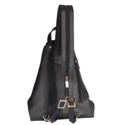 Womens Luxury Leather Backpack Hiking Rucksack Organiser Bag A58 Black Back