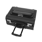Wheeled Pilot Case Black Faux Leather Briefcase Business Rep Cabin Bag Dallas Top Letdown