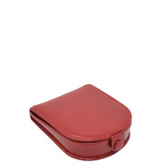 Real Leather Classic Coin Tray Wallet Small Pouch Loose Change Purse AVT5 Red