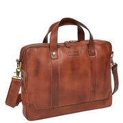 Real Soft Leather Satchel Vintage TAN Briefcase Business Office Bag Rio