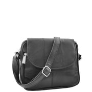 Ladies Crossbody Soft Leather Bag Everyday Casual Sling Pouch Cody Black Front 2