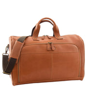 Genuine Leather Holdall Weekend Gym Business Travel Duffle Bag Ohio Tan Front 1