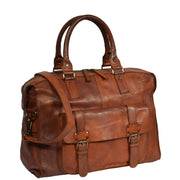 Real Leather Holdall Weekend Cabin Bag Bali Rust