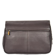 Womens Brown Leather Shoulder Messenger Handbag Ada Back