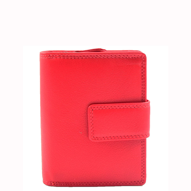 Womens Soft Leather Purse Mid-Sized Cards ID Notes Coins Pocket RFID Safe Anya Red